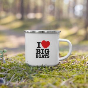 I Love Big Boats Enamel Mug